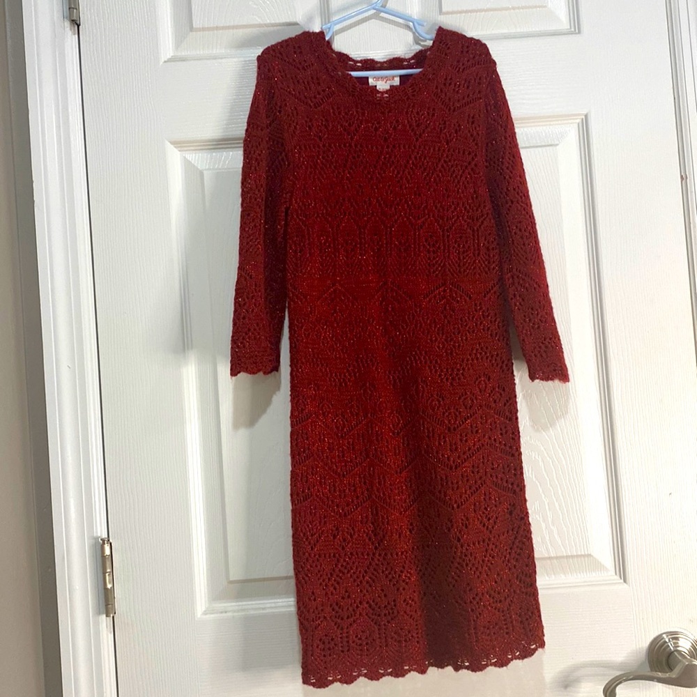 Cat & Jack Girls Red Dress with underdress